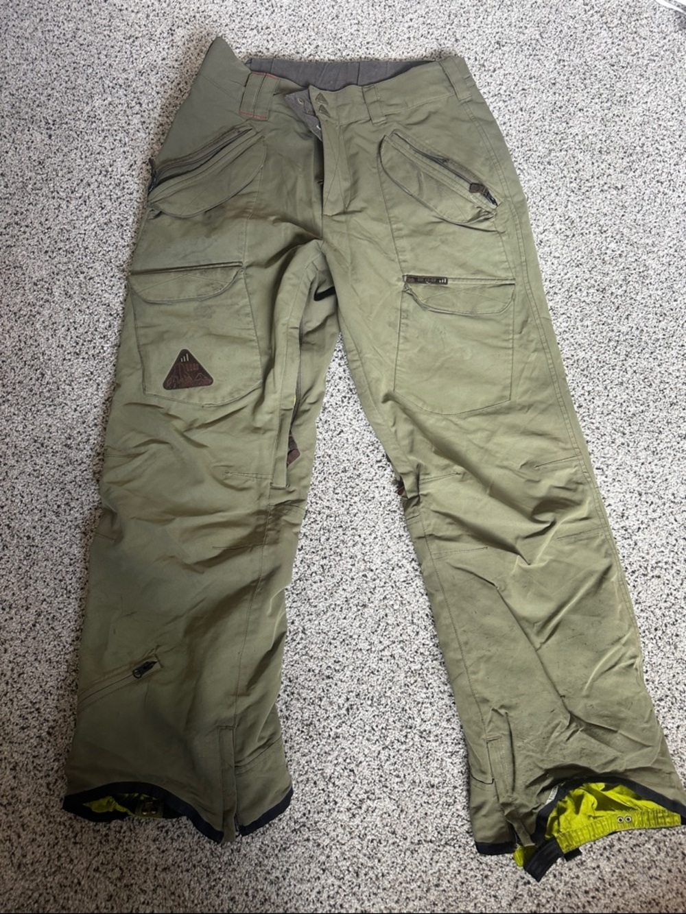 Olive Green INI Snow Cargo Pants